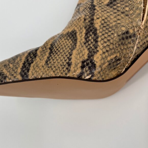 Sam Edelman Sylvia 2 Knee‑High Boot Size 8.5 Tan Python Embossed Leather - Picture 8 of 16